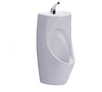 Urinario de cerámica de pared, canaleta de alta eficiencia con lavabo y grifo con sensor, urinarios for hombres a prueba de derrames.(Weiß,Floor Drainage)