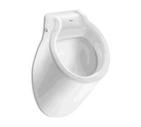 Urinario de entrada posterior con tapa de 34 cm fabricado en porcelana de color blanco Spun Roca - Sin grifería / Con separador