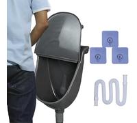 Urinario de pared con tapa - Altura ajustable con adhesivo - Urinario de pared con tapa y tubo, para niños, adolescentes, marido, , garaje, camping, dormitorio, jardín, patio