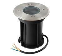 URing Foco led para empotrar en el suelo para GU10, IP67 Foco empotrable para suelo redondo, 230V foco exterior transitable para césped, plataforma, balcones, 30cm cable preinstalado, Ø11x12cm