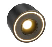 URing Focos LED Interior Techo Superficie Negro - Ø97x55mm - Aplique Techo Foco interior 8W 1680lm - 3000K Blanco Cálido - Plafones Focos redondo 230V, Focos Superficie de Aluminio, Foco Techo LED