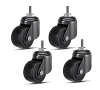 URNSXVFI de Alta Resistencia 2.5" 3" Industrial de 4 M12*30mm Giratorio Vástago con Freno Sin Ruido Ruedas para Muebles 330lbs Capacidad de Carga rodamiento Suave