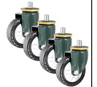 URNSXVFI De Alta Resistencia 5-Pulgada M20*40mm Rueda con vástago roscado Ruedas con Freno - Juego de 4 360° Giratorio Sin Ruido PU Soportar 1700lbs - Industrial Grado solución de Movilidad