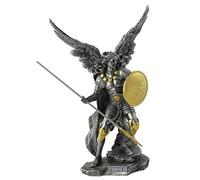 US Figura de arcángel Rafael de 13.63 pulgadas, estatua de peltre y color dorado