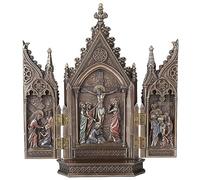 US Figura Decorativa tríptico Calvario de 8.13 Pulgadas, Fundido en frío, Color Bronce