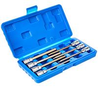 US PRO 1399 Juego hexagonales extralargas (3/8 Pulgadas, Llave Allen H3, 4, 5, 6, 7, 8, 10 mm), Negro/Azul
