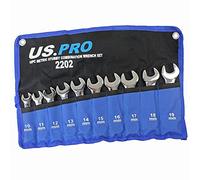 US PRO 2202 - Juego de 10 llaves combinadas métricas de 10 mm a 19 mm