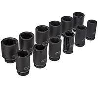 US PRO B1360 - Juego de llaves de vaso de impacto (12 unidades, 3/4" Dr métricas, Cr-V, 6 puntos, 0,01 V)