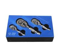 US PRO B4129 Mini llave de carraca corta 1/4 "3/8" 1/2 Stubby 3 piezas Set
