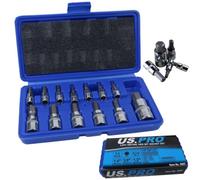 US PRO Bergen 2097 - Juego de 13 puntas hexagonales métricas de 2 a 14 mm en estuche