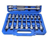 US PRO CRV 3229 - Juego de llaves de vaso hexagonales (30 unidades, 1,27 cm, H5 - H19, 55 mm, 100 mm, 140 mm, 200 mm)