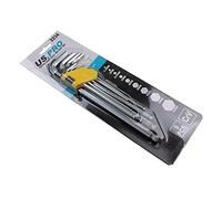 US PRO Juego de 9 llaves Allen hexagonales extralargas de punta de bola de 1,5 mm a 10 mm, métricas nuevas 2234