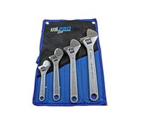 US PRO Tools - Juego de llaves ajustables (4 unidades, 6 pulgadas, 8 pulgadas, 10 pulgadas, 12 pulgadas, acabado cromado 2249
