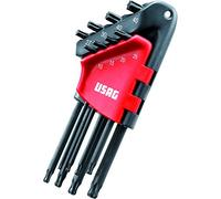 USAG 280 LTSTX/S8 - Juego de ocho llaves macho largas acodadas de cabeza esférica para tornillos