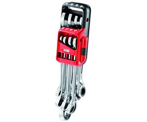 USAG U02856058 - 285 KA/DS8 - Juego de ocho llaves combinadas con carraca reversible con anillo de seguridad