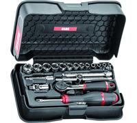 Usag U06060101 Surtido en estuche ABS con vasos hexagonales 19 piezas