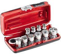 USAG U06100001 - 610 1/4" EFK - Surtido de llaves de vaso hexagonales cortas y carraca reversible en estuche bimaterial (11 pzas.)
