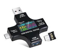 USB Tester Medidor, Vankarr Multímetro Digital USB Multifuncional con Pantalla, Probador USB C para Voltaje, Amperaje, Potencia, Capacidad, Compatible con PD3.0/QC3.0, 3,6V-36V, 0-8A