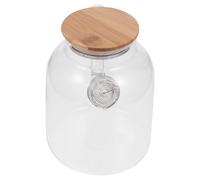 USHOBE Botella de Agua Grande de Vidrio de Borosilicato Tapa y Asa de Madera, Capacidad 1600ml, Fácil de Limpiar Boca Ancha para Bebidas Frías en Fiestas