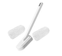 USHOBE Cepillo de Limpieza para Baño Mango Largo y Cabeza Grande, Esponja y Almohadilla Abrasiva de Plástico Abs para Limpieza Doméstica Eficaz