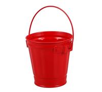 USHOBE Mini Cubo Pequeño de Hierro Rojo con Asa para Organizar Joyas y Esenciales, Contenedor Decorativo y Soporte Funcional para Oficina y Dormitorio