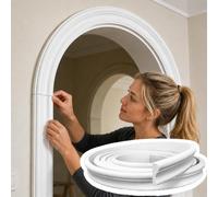 Usknxiu Kit de moldura en Arco Blanca autoadhesiva, moldura Flexible para Paredes y techos, Panel Decorativo de fácil instalación DIY, Kit para Arcos de Pared y Puerta,L3m/9.8ft,W6cm