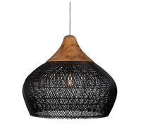 USMCPQVXN Lámpara Colgante de Ratán, de Madera Y Mimbre Negro, de Bambú, Estilo Rústico Vintage, Estilo Jaula, para Comedor, Cocina, Isla, Sala de Estar Y Dormitorio./Estilo C