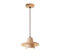 USMJQVZ Lámpara Colgante de Madera Estilo WABI-sabi japonés, lámpara Colgante Moderna de Piedra travertino Natural para Isla de Cocina, lámpara Colgante Individual para Mesa de Comedor, mesita