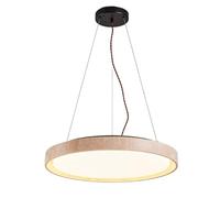 USMJQVZ Lámpara Colgante LED Regulable WABI-Sabi de Piedra Natural nórdica, Color Amarillo Cueva, 18 W, lámparas Colgantes de Disco, lámpara Colgante de travertino, araña de Madera de 36 W, Estilo