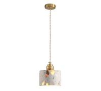 USMJQVZ Lámpara Colgante Minimalista de Piedra terrazo, lámpara de Techo Colgante de mármol Moderna de Altura Ajustable para Dormitorio, Comedor, Barra de Bar o Cocina.