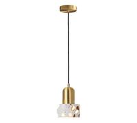 USMJQVZ Lámpara Colgante Minimalista de terrazo y latón. Lámpara de Techo Moderna de Altura Regulable para Dormitorio, Comedor, Barra de Bar o Cocina. Base E26.