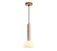 USMJQVZ Lámpara Colgante Moderna de cúpula de Cristal de 5,9" Lámpara Colgante de Piedra Natural Estilo Granja Amarilla de Piedra Cueva Lámpara Colgante nórdica de travertino para Isla de Cocina