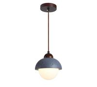 USMJQVZ Lámpara Colgante Vintage de travertino Azul, iluminación Colgante Ajustable para Isla de Cocina, lámpara Colgante de Madera con Forma de cúpula de Piedra de Cueva para Dormitorio, baño, comed