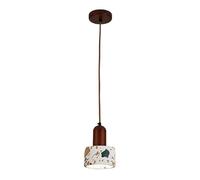 USMJQVZ Lámpara Colgante WABI Sabi de Piedra terrazo Natural y Madera, Mini lámpara Colgante Moderna de mármol de 12 cm (4,7 Pulgadas) de Altura Ajustable, luminaria Minimalista rústica Vintage
