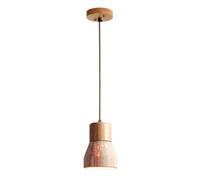 USMJQVZ Lámpara Colgante WABI Sabi de travertino Amarillo, lámpara Colgante de Piedra travertino Natural y Madera para Isla de Cocina, Pasillo, Sala de Estar, Dormitorio, Comedor y decoración