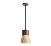 USMJQVZ Lámpara Colgante WABI Sabi de travertino Amarillo, lámpara Colgante de Piedra travertino Natural y Madera para Isla de Cocina, Pasillo, Sala de Estar, Dormitorio, Comedor y decoración