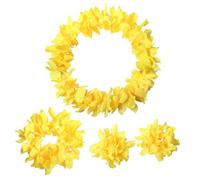 USOHJZ Juego de 10 coronas baile Hawaii Hula, 4 Uds. for Navidad, Año Nuevo, Festival, decoraciones for fiesta boda, collar flores artificiales tropicales(Yellow)