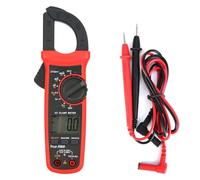 UT201 + Handheld LCD Digital Clamp Meter AC DC Current Voltage Tester Monitor True RMS NCV Auto Range for Electric Power Field Maintenance Red Grey