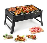 Uten Barbacoas Portátiles de Carbón, Parrilla de Acero Inoxidable para Ahumar y Acampar al Aire Libre, Char Broil BBQ Pit Grill (Mediano), Negro