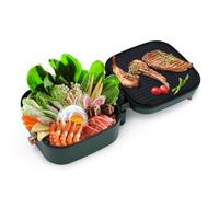 Uten Parrilla Eléctrica para Olla Caliente, Placa Eléctrica, Olla Doble Multifuncional para Hornear y Olla Caliente Shabu 2 en 1, Cocina de 1800 W