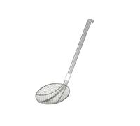 Utensilio de Cocina Profesional De Buyer: Espumadera de Acero Inoxidable con Mango Inclinado y Gancho para Colgar, Fácil de Usar y Duradera
