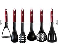 Utensilios de cocina Berlingerhaus con soporte de pared, juego de 7 piezas, línea metálica Burgundi, modelo BH-6325