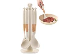 Utensilios de cocina de silicona, mango largo resistente al calor, espátulas y utensilios para sartenes antiadherentes, para estufas y baterías de cocina antiadherentes, raspado, mezcla