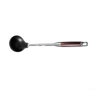 Utensilios de cocina de silicona resistentes al calor con mango de madera, acero inoxidable 304 para volteador y cucharón para uso en cocina (cucharón de wok)