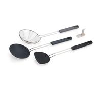 Utensilios de cocina NEST FUSION WOK 10576, juego de 3 piezas, acero inoxidable / silicio, Joseph Joseph