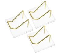 UTHCLO Expositor de Piedras Preciosas de Cristal Base Acrílica, Soporte para Colecciones de Minerales y Rocas, Adecuado para Vitrinas y Librerías, Pack de 3 Unidades
