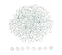 UTHCLO Piedras Decorativas de Vidrio Transparentes Planas y Redondas de 17-19mm para Jarrones y Manualidades, Paquete de 4 LB Durabilidad y Decoración Versátil