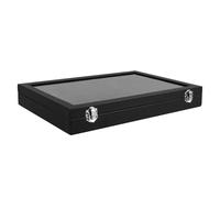 UTHCLO Vitrina Expositora Negra de 36 Rejillas para Colección de Minerales Amplio Espacio de Almacenamiento y Diseño Elegante para Organizar Joyería