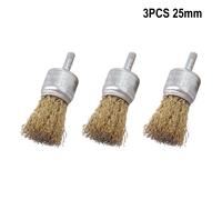 Útil gran oferta, nuevo y práctico cepillo de alambre de latón, cepillos de alambre para taladro, herramienta de eliminación de óxido, vástago de 25mm, 3 uds., 6mm A