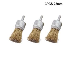 Útil gran oferta, nuevo y práctico cepillo de alambre de latón, cepillos de alambre para taladro, herramienta de eliminación de óxido, vástago de 25mm, 3 uds., 6mm A